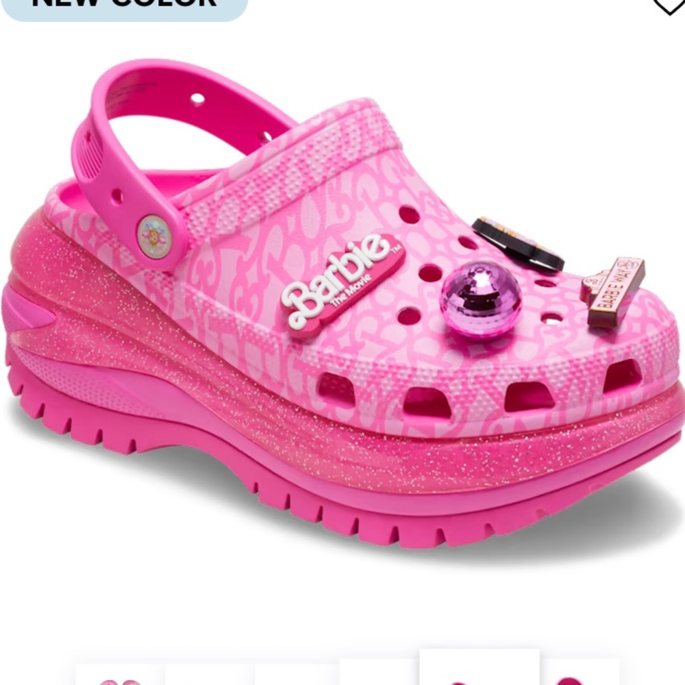 CROCS 💖BARBIE💖 The Movie MEGA Crush pink clogs with charms size 8 - Picture 5 of 7